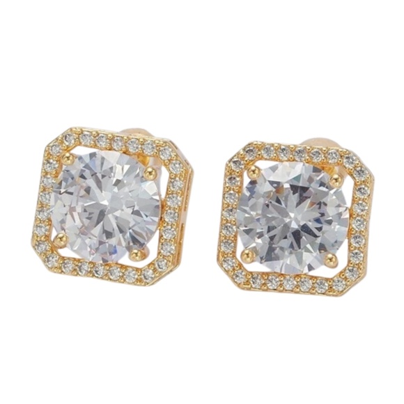 NEW 24K Gold Filled CZ Earrings - Picture 5 of 5